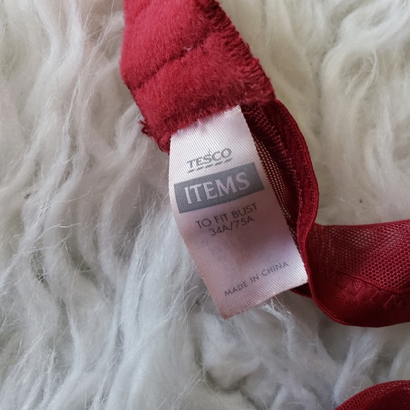 Tesco 34A Burgundy lace set - Picture 4 of 5